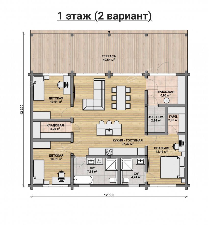 Дом из профилированного бруса VZ-3001 